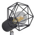 Aplice Perete Cadru Sârmă, Stil Industrial, Negru, 2 Becuri Led