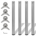 242136 4 Height Adjustable Table Legs Brushed Nickel 710 Mm