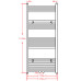 Radiator Port-Prosop Încălzire Centrală Baie Drept Negru 500 X 1160 Mm