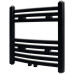Radiator Port-Prosop Încălzire Centrală Baie, Curbat, Negru 480X480 Mm