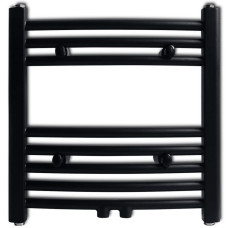 Radiator Port-Prosop Încălzire Centrală Baie, Curbat, Negru 480X480 Mm