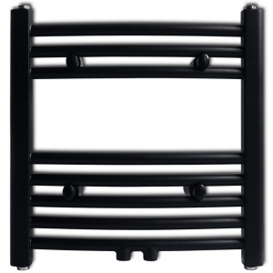 Radiator Port-Prosop Încălzire Centrală Baie, Curbat, Negru 480X480 Mm