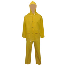 Costum De Ploaie Impermeabil Cu Glugă, M, Galben, 2 Piese