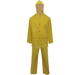 Costum De Ploaie Impermeabil Cu Glugă, Xl, Galben, 2 Piese