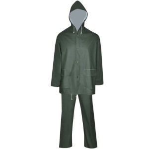 Costum De Ploaie Impermeabil Cu Glugă, Mărime M, Verde, 2 Piese