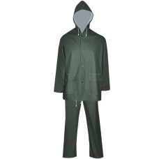 Costum De Ploaie Impermeabil Cu Glugă, Mărime Xl, Verde 2 Piese