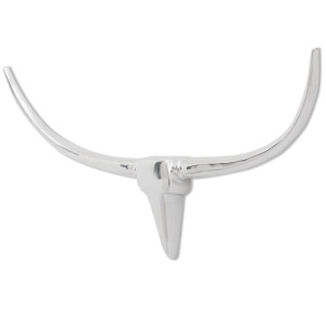 Decorațiune Pentru Perete Tip Cap De Taur, Aluminiu, 96 Cm, Argintiu