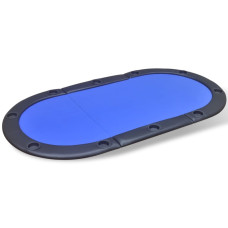 Blat De Masă De Poker Pentru 10 Jucători, Pliabil, Albastru