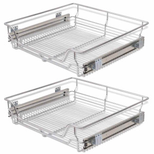 Coșuri Retractabile Din Sârmă, 2 Buc., Argintiu, 600 Mm