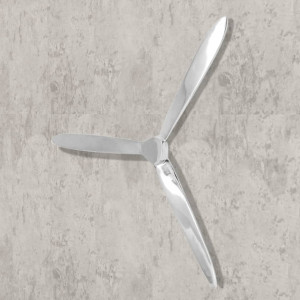 Decorațiune De Perete Elice Din Aluminiu, Argintiu, 70 Cm