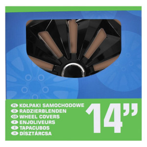 Proplus Capace Pentru Roți "Fox", Negru, 14" 4 Buc