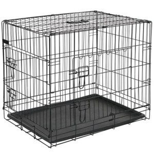 @Pet Cușcă Transport Câini, Negru, 50,8X30,5X35,5 Cm, Metal 15006