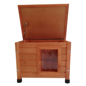 @Pet Casă De Pisici De Exterior, Maro, 57X45X43 Cm, Lemn