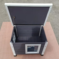 @Pet Casă De Pisici De Exterior Xl, Gri Și Alb, 68,5X54X51,5 Cm, Lemn