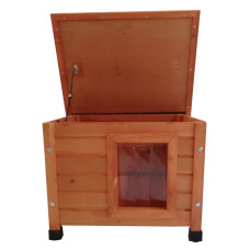 @Pet Casă De Pisici De Exterior Xl, Maro, 68,5X54X51,5 Cm, Lemn