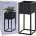 Home&Styling Ghiveci De Flori Cu Suport, Negru, 50 Cm, Metal