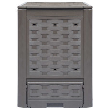 Compostor De Grădină, Maro, 60X60X83 Cm, 300 L Plastic Ratan