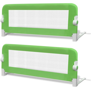 Balustradă De Protecție Pat Copii, 2 Buc., Verde, 102X42 Cm