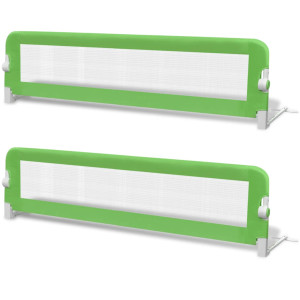 Balustradă De Protecție Pat Copii, 2 Buc., Verde, 150X42 Cm