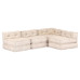Canapea Puf Modulară Cu 4 Locuri, Bej, Material Textil