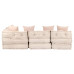 Canapea Puf Modulară Cu 4 Locuri, Bej, Material Textil