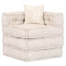Canapea Puf Modulară Cu 4 Locuri, Bej, Material Textil