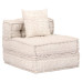 Canapea Puf Modulară Cu 4 Locuri, Bej, Material Textil