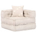 Canapea Puf Modulară Cu 4 Locuri, Bej, Material Textil