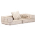 Canapea Puf Modulară Cu 2 Locuri, Bej, Material Textil
