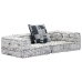 Canapea Puf Modulară Cu 2 Locuri, Gri Deschis, Material Textil