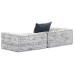 Canapea Puf Modulară Cu 2 Locuri, Gri Deschis, Material Textil