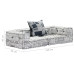 Canapea Puf Modulară Cu 2 Locuri, Gri Deschis, Material Textil