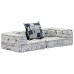 Canapea Puf Modulară Cu 2 Locuri, Gri Deschis, Material Textil