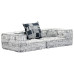 Canapea Puf Modulară Cu 2 Locuri, Gri Deschis, Material Textil