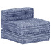 Canapea Puf Modulară Cu 3 Locuri, Indigo, Material Textil