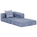 Canapea Puf Modulară Cu 3 Locuri, Indigo, Material Textil