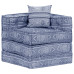 Canapea Puf Modulară Cu 3 Locuri, Indigo, Material Textil