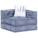 Canapea Puf Modulară Cu 3 Locuri, Indigo, Material Textil