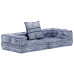 Canapea Puf Modulară Cu 2 Locuri, Indigo, Material Textil