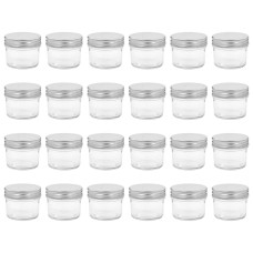 Borcane Din Sticlă Pentru Gem Cu Capac Argintiu 24 Buc. 110 Ml