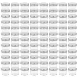 Borcane Din Sticlă Pentru Gem, Capace Argintii, 96 Buc, 110 Ml