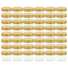 Borcane Din Sticlă Pentru Gem, Capace Aurii, 48 Buc, 110 Ml