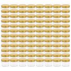 Borcane Din Sticlă Pentru Gem, Capace Aurii, 96 Buc, 110 Ml