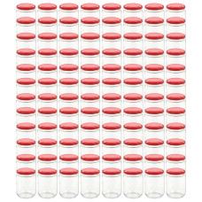 Borcane Din Sticlă Pentru Gem, Capace Roșii, 96 Buc., 230 Ml