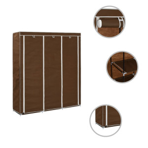 Dulap Cu Bare Și Compartimente, Maro, 150X45X175 Cm, Textil