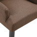 Scaun De Bucătărie Cu Brațe, Maro, Material Textil