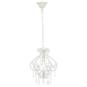 Candelabru Cu Mărgele, Alb, Rotund, E14