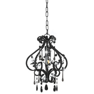 Candelabru Cu Mărgele, Negru, Rotund, E14