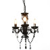 Candelabru Cu Mărgele, Negru, Rotund, 3 Becuri E14