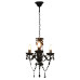 Candelabru Cu Mărgele, Negru, Rotund, 3 Becuri E14